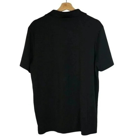 Perry Ellis Black Quarter Zip Short Sleeve Polo L - Picture 3 of 4